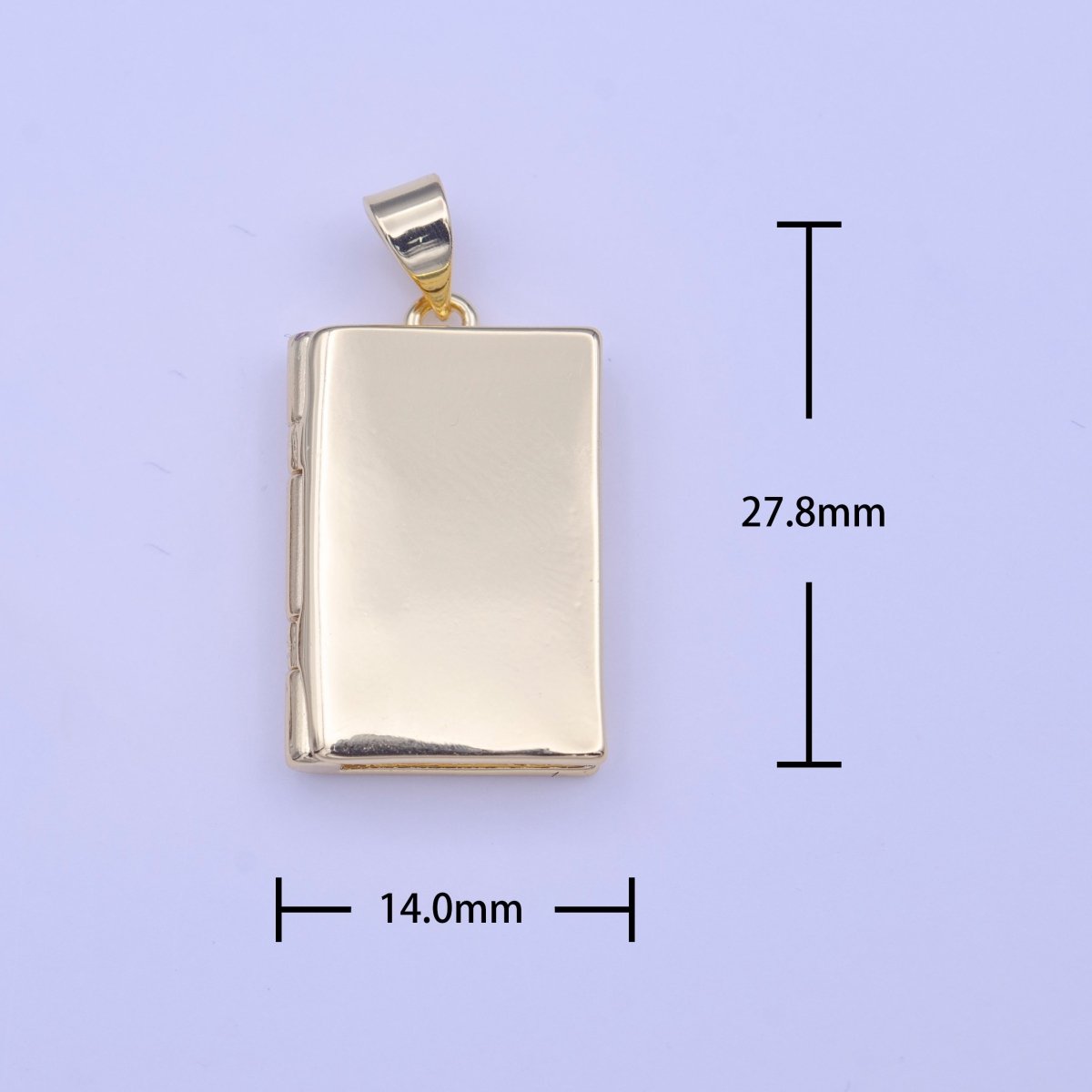 Gold Rectangular Minimalist Gold Photo Locket Pendant H-219 - DLUXCA