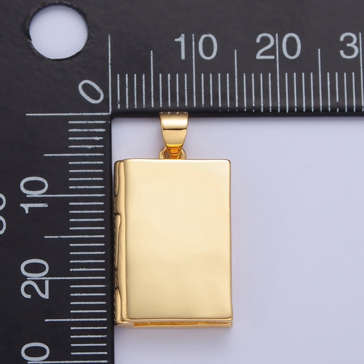 Gold Rectangular Photo Locket Pendant I-313 - DLUXCA
