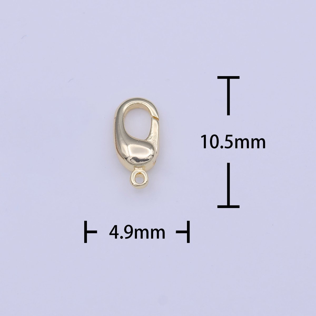 Gold Rectangular Snap Hook Push Gate Lobster Clasps Jewelry Supply | K-274 - DLUXCA