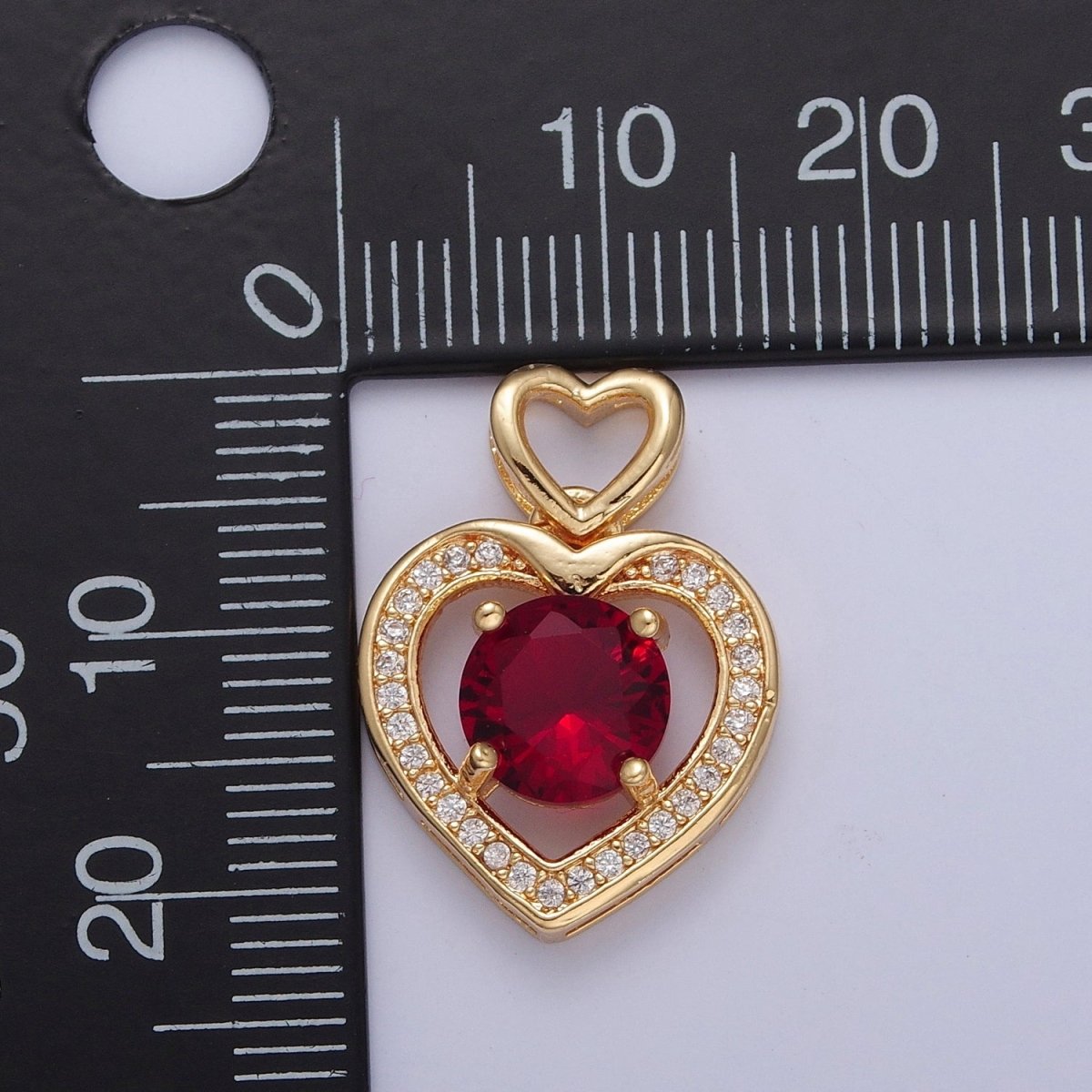 Gold Red Clear Pink Heart Pendant For Love Relationship Minimalist Jewelry X-333 X-334 X-335