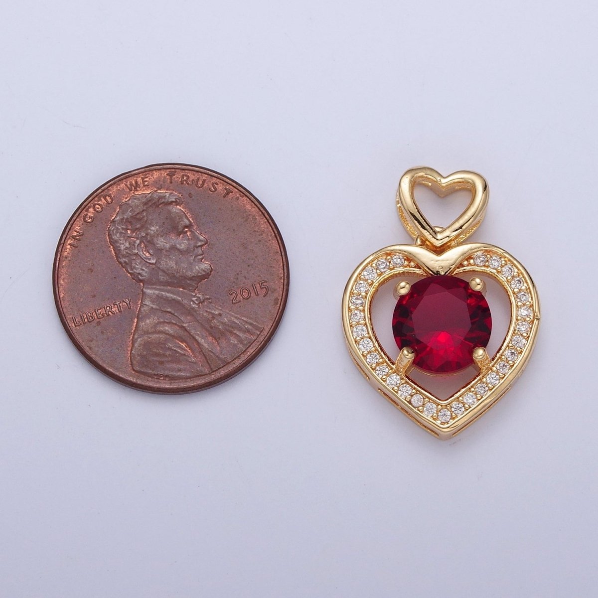 Gold Red Clear Pink Heart Pendant For Love Relationship Minimalist Jewelry X-333 X-334 X-335