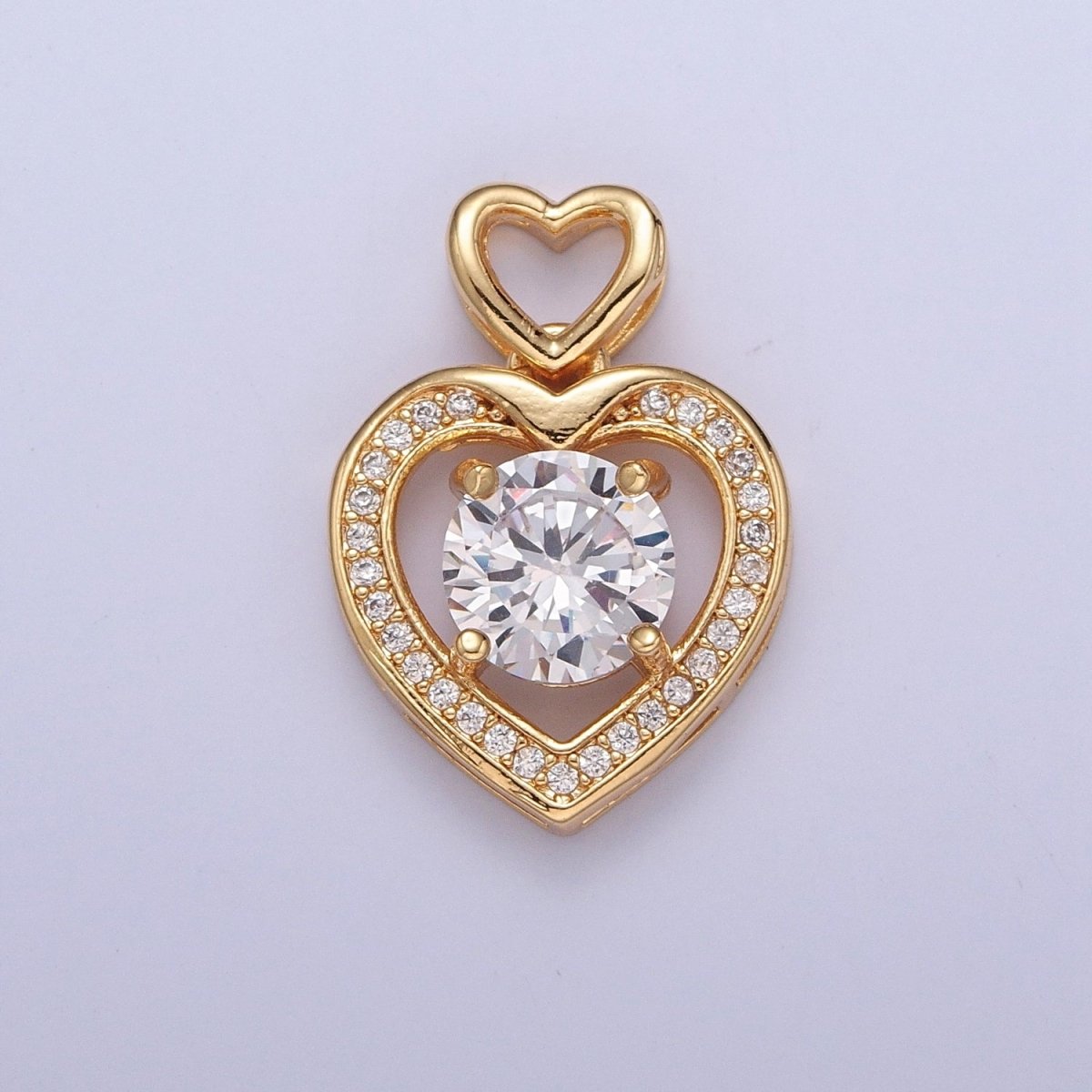 Gold Red Clear Pink Heart Pendant For Love Relationship Minimalist Jewelry X-333 X-334 X-335