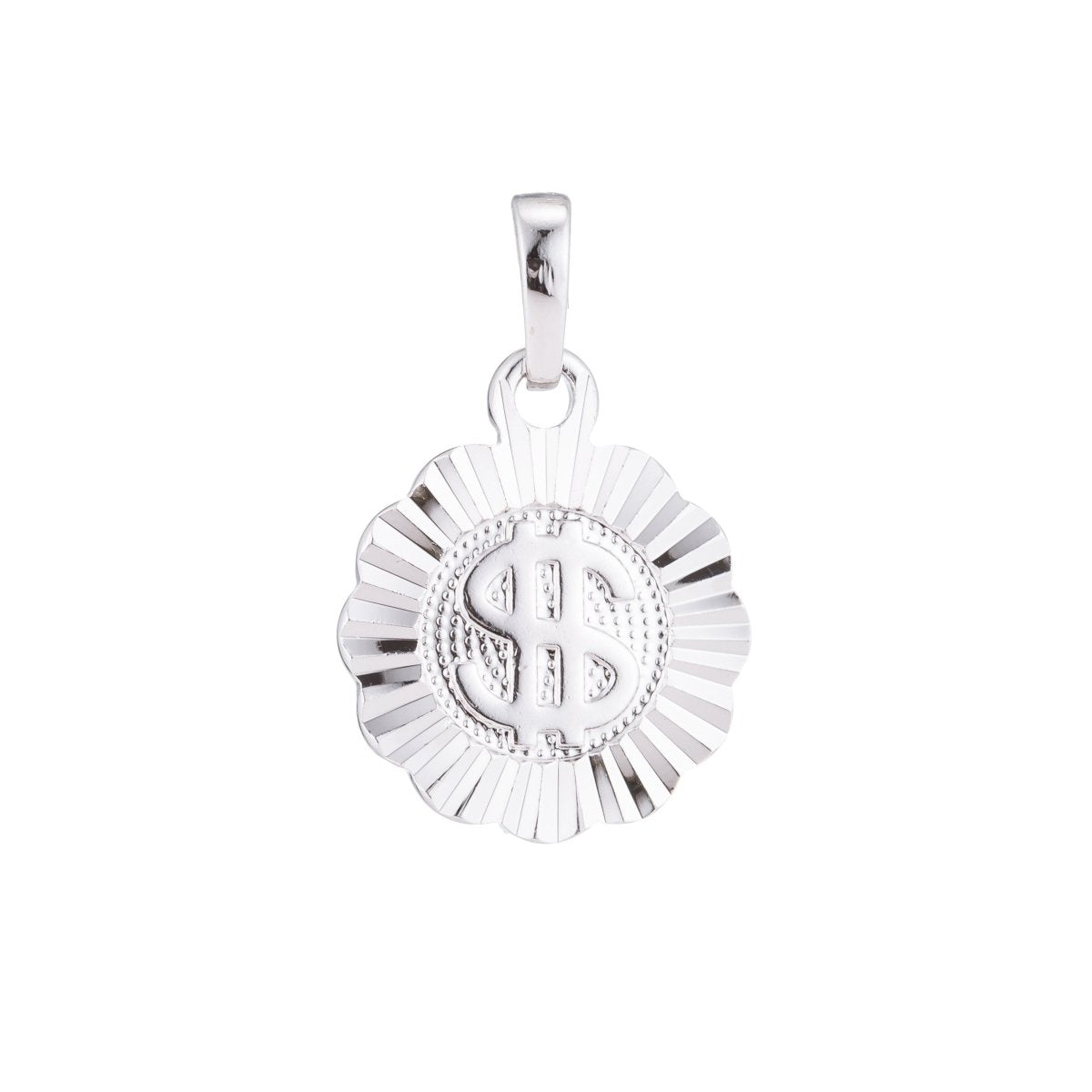Gold, Rose Gold, Silver Dollar Sign, Rich, Money, Wealth, Currency Sign, Flower, Luck, DIY Necklace Pendant Charm Bead Bails Findings for Jewelry Making I-512