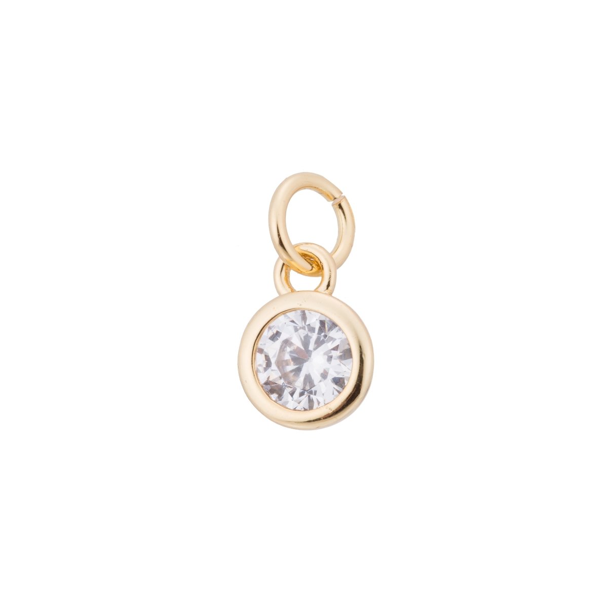 Gold, Rose Gold, Silver Round Diamond Cut Dangle Charm, Modern DIY Craft Cubic Zirconia Bracelet Charm Bead Findings Pendant For Jewelry Making | C-181,  C-342