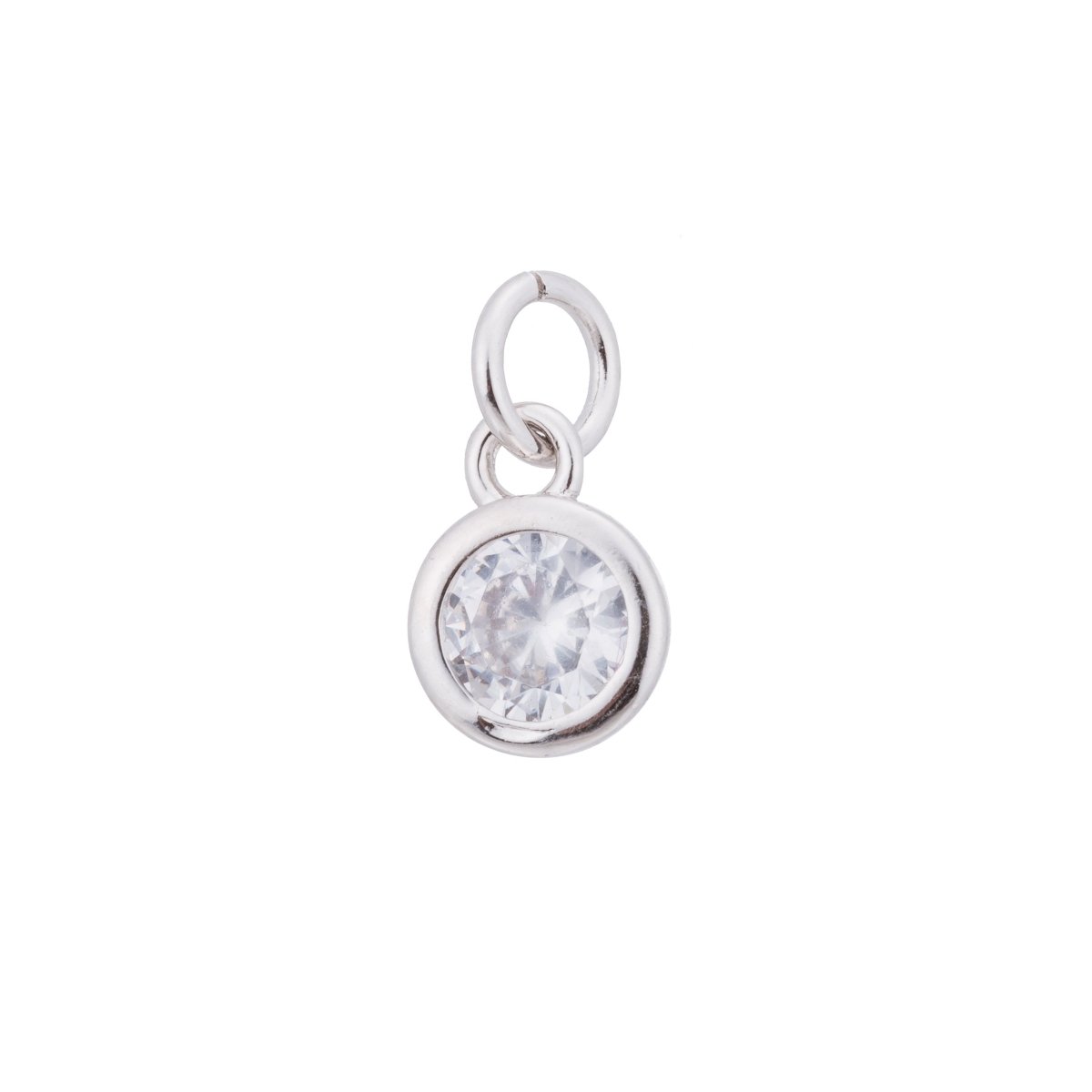 Gold, Rose Gold, Silver Round Diamond Cut Dangle Charm, Modern DIY Craft Cubic Zirconia Bracelet Charm Bead Findings Pendant For Jewelry Making | C-181,  C-342