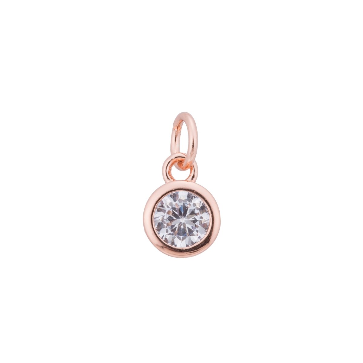 Gold, Rose Gold, Silver Round Diamond Cut Dangle Charm, Modern DIY Craft Cubic Zirconia Bracelet Charm Bead Findings Pendant For Jewelry Making | C-181,  C-342