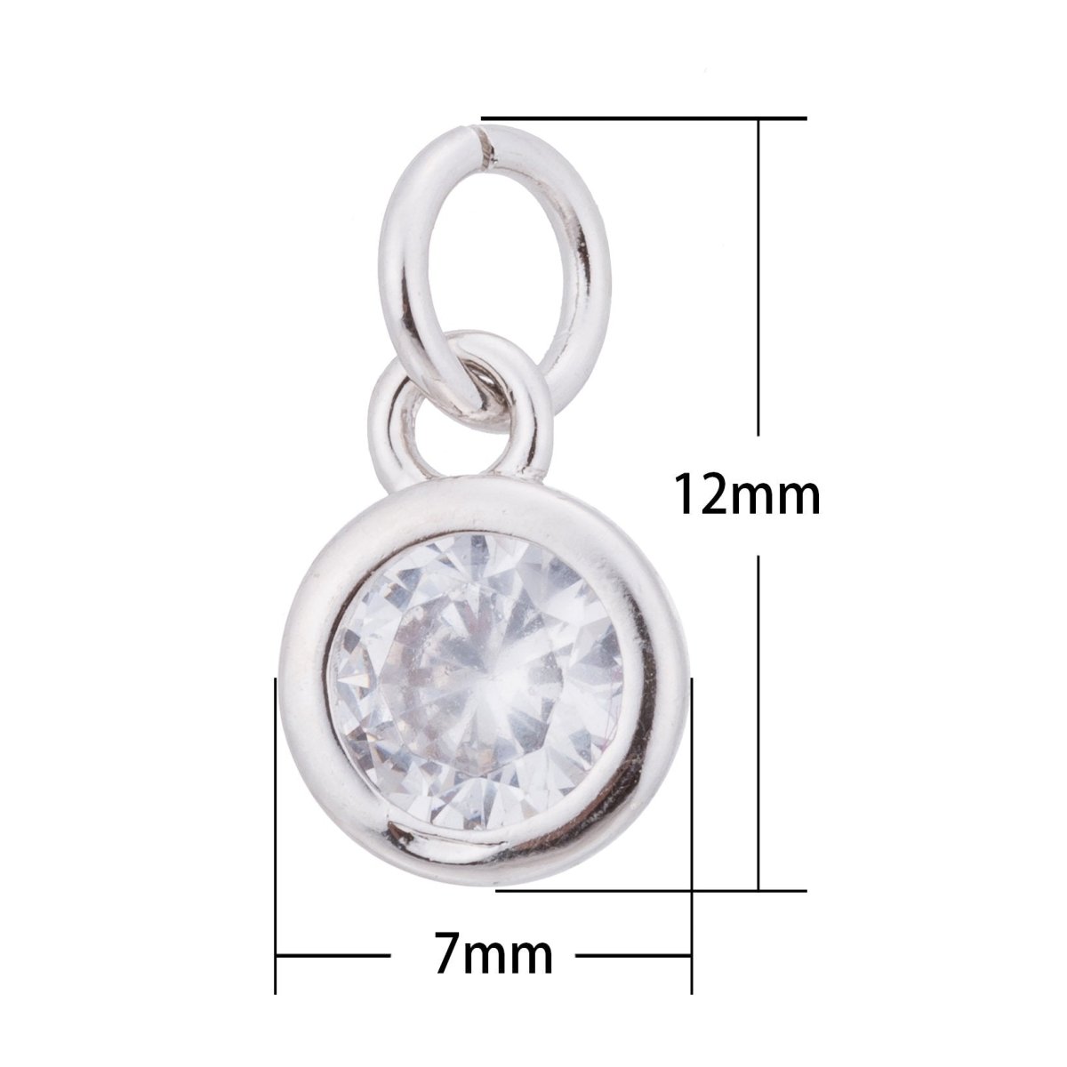 Gold, Rose Gold, Silver Round Diamond Cut Dangle Charm, Modern DIY Craft Cubic Zirconia Bracelet Charm Bead Findings Pendant For Jewelry Making | C-181,  C-342
