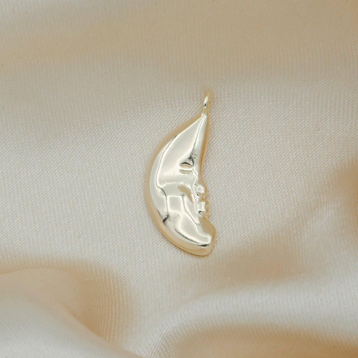 Gold Rustic Moon Charm Crescent Celestial Moon Charm Pendant GP-144