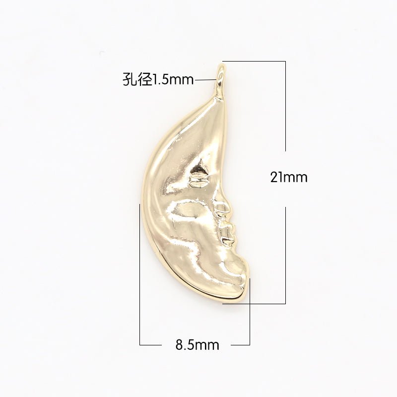Gold Rustic Moon Charm Crescent Celestial Moon Charm Pendant GP-144