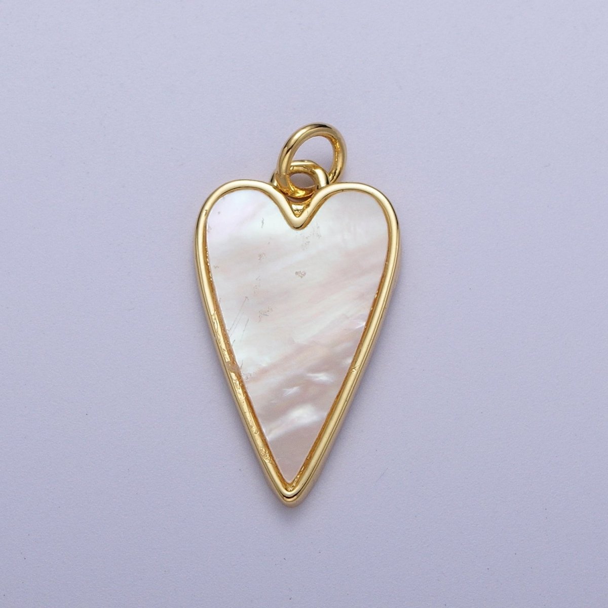 Gold Shell Pearl Heart Love Charm For Valentine Jewelry Making | C-717