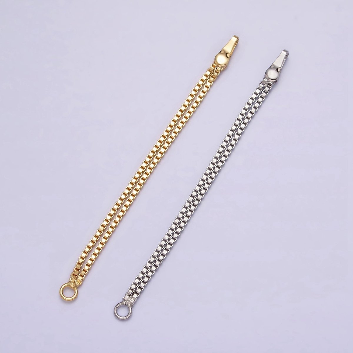 Gold, Silver 5mm Double Box Chain Open Loop Linear Earring Drop Jewelry Making Supply | Z-933 Z-934