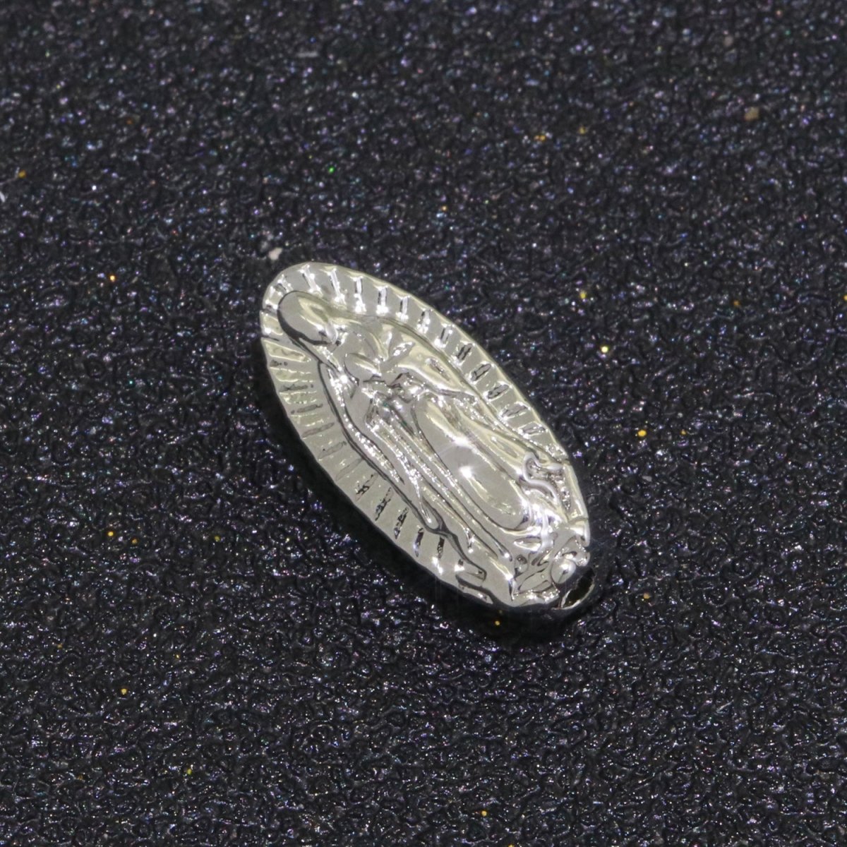 Gold / Silver / Black Our Lady of Guadalupe Beads, Virgin Mary bead Spacer rosary beads, Catholic beads, for Religious jewelry making B-636