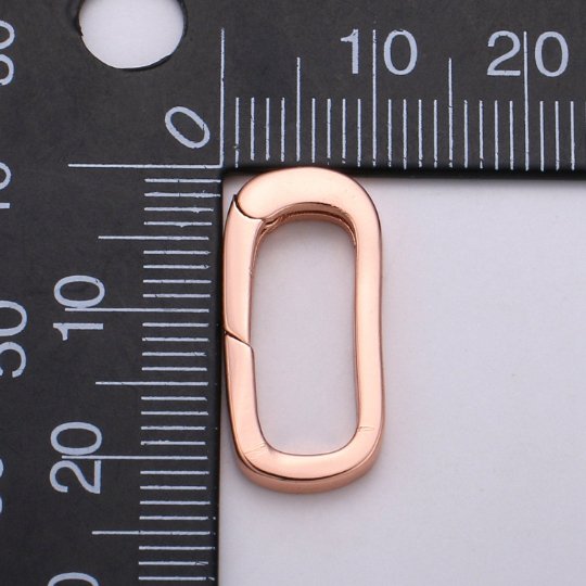 Gold Silver Black Rose Gold Push Gate Oval Clasp, Spring gate Clasp, 21.2x10mm WHOLESALE Supply 2.8mm Thickness L-061~L-064
