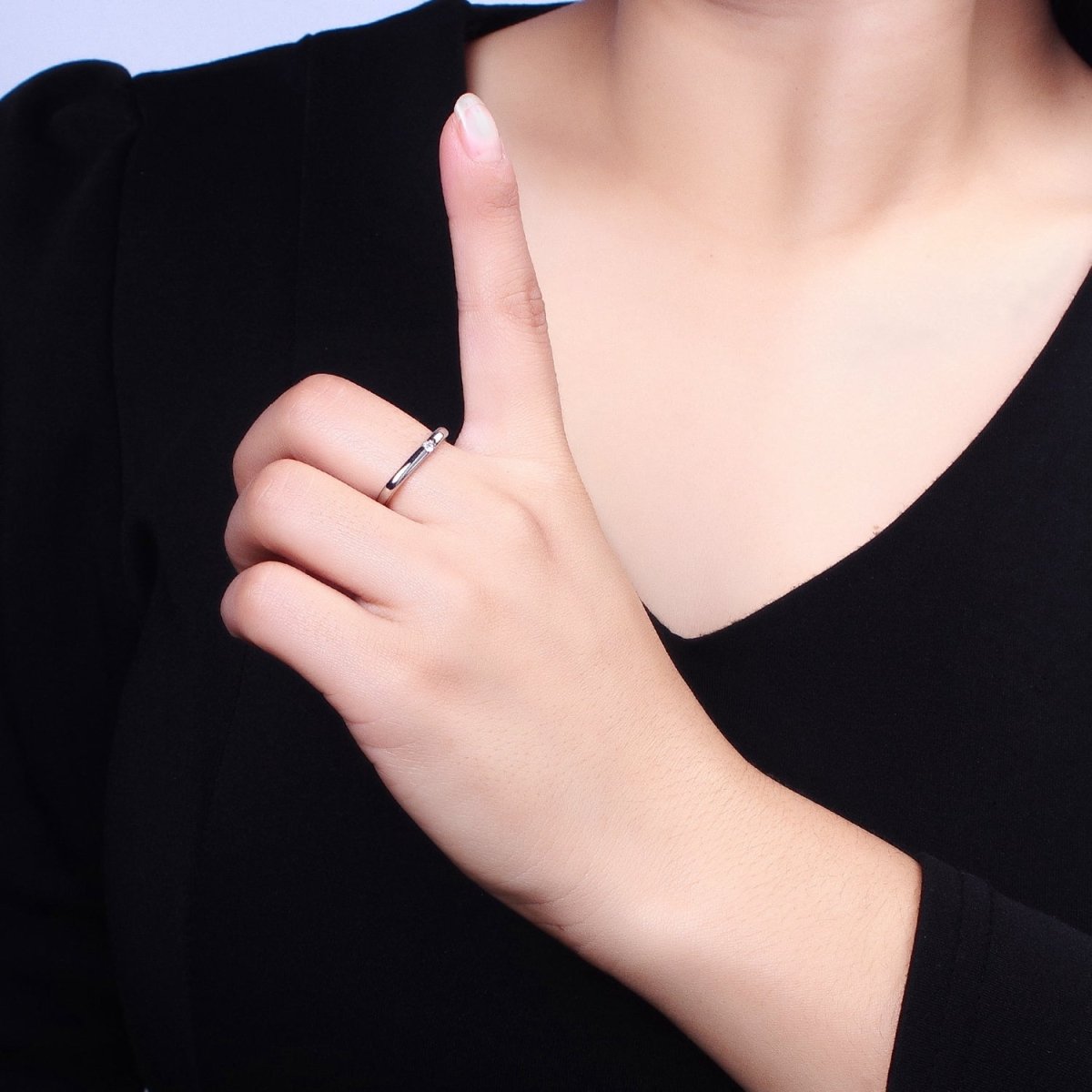 Gold, Silver Clear CZ Dotted 20mm Boxy Geometric Adjustable Ring | O-1908 O-1909