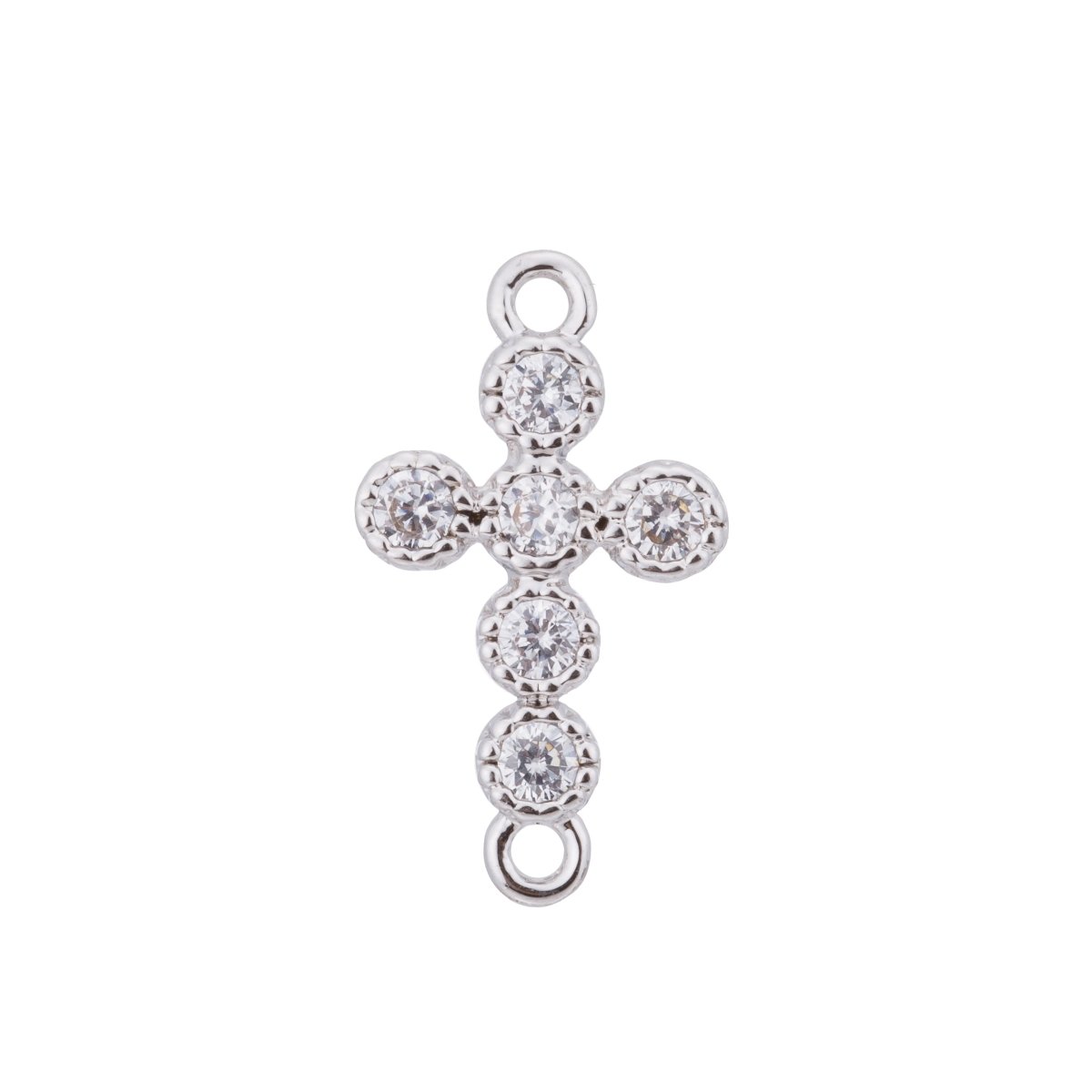 Gold / Silver Cross Charm, Peace Love Hope Believe, Family, Mother, Craft DIY Cubic Zirconia Bracelet Charm Bead Connector For Jewelry Making F-108