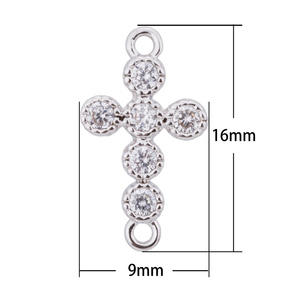 Gold / Silver Cross Charm, Peace Love Hope Believe, Family, Mother, Craft DIY Cubic Zirconia Bracelet Charm Bead Connector For Jewelry Making F-108