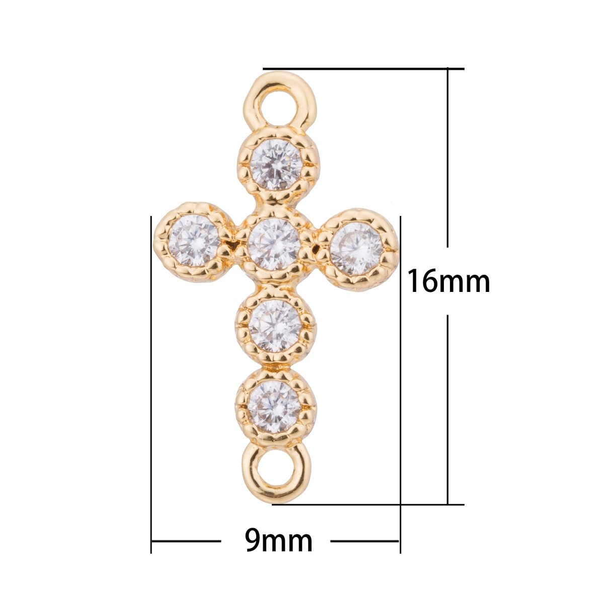 Gold / Silver Cross Charm, Peace Love Hope Believe, Family, Mother, Craft DIY Cubic Zirconia Bracelet Charm Bead Connector For Jewelry Making F-108
