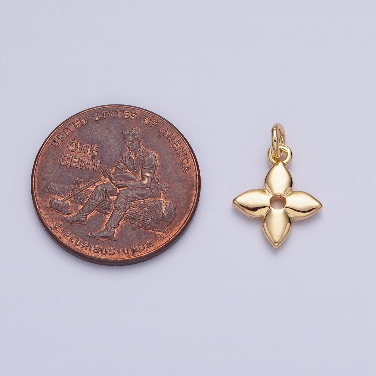 Gold, Silver Four-Leaf Flower Nature Add-On Charm | AC-617 AC-618