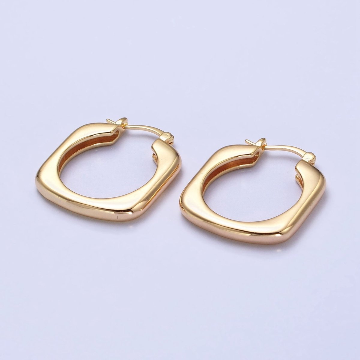 Gold, Silver Geometric Abstract Square Triangle Statement Latch Earrings | AB545 AB546