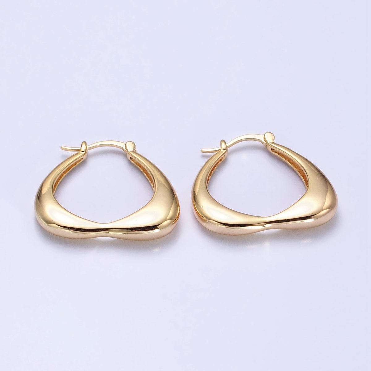 Gold, Silver Geometric Abstract Triangle Statement Latch Earrings | AB543 AB544