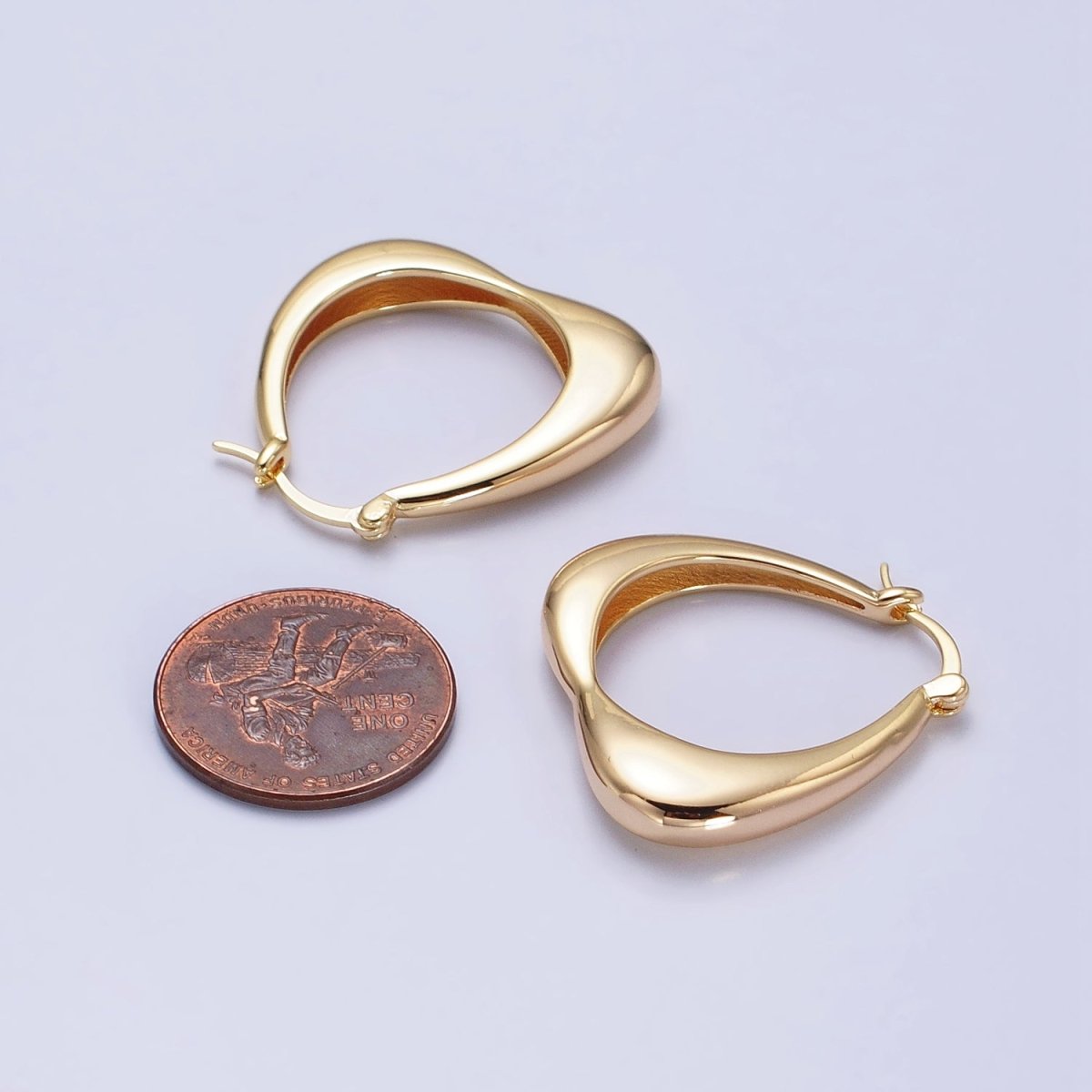 Gold, Silver Geometric Abstract Triangle Statement Latch Earrings | AB543 AB544