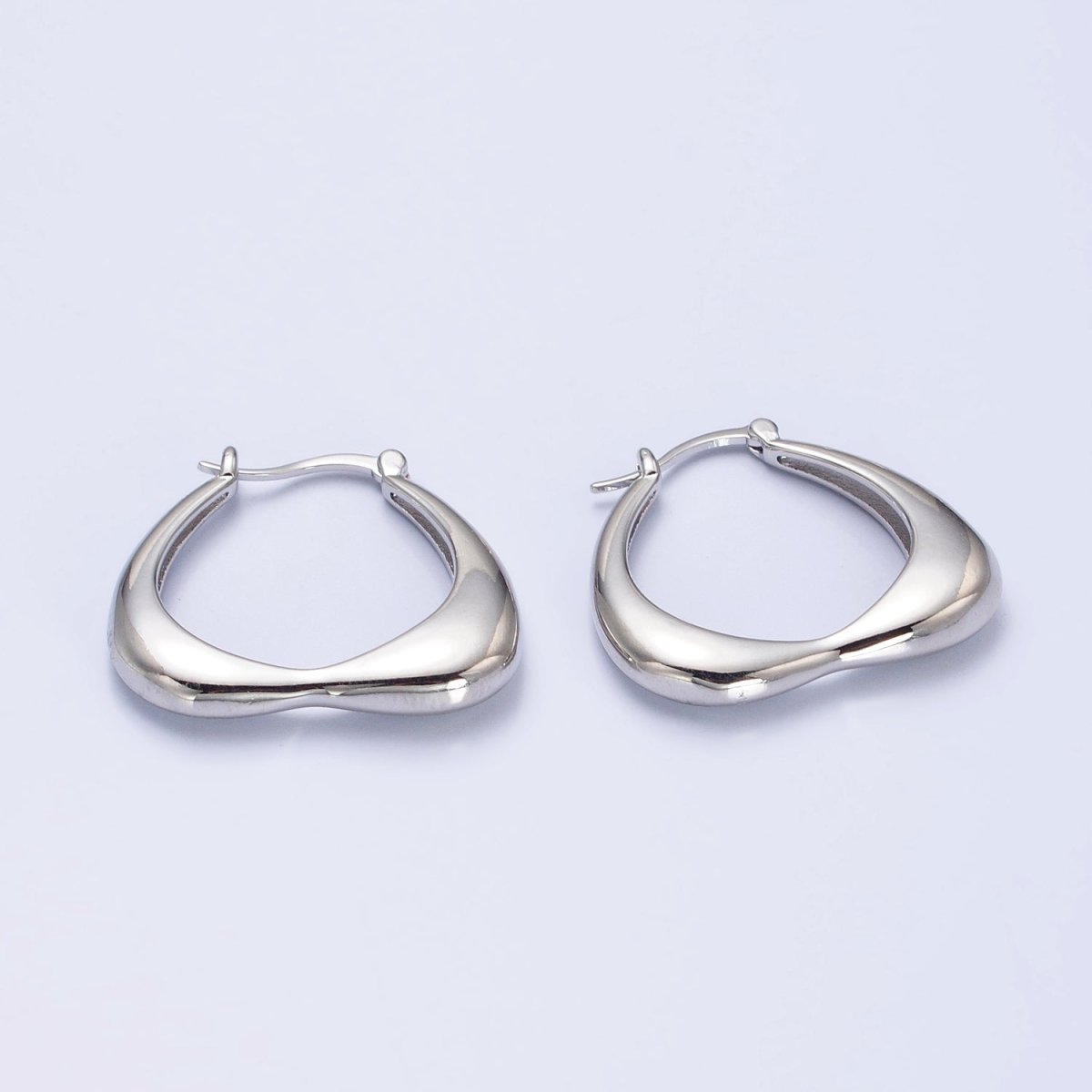 Gold, Silver Geometric Abstract Triangle Statement Latch Earrings | AB543 AB544