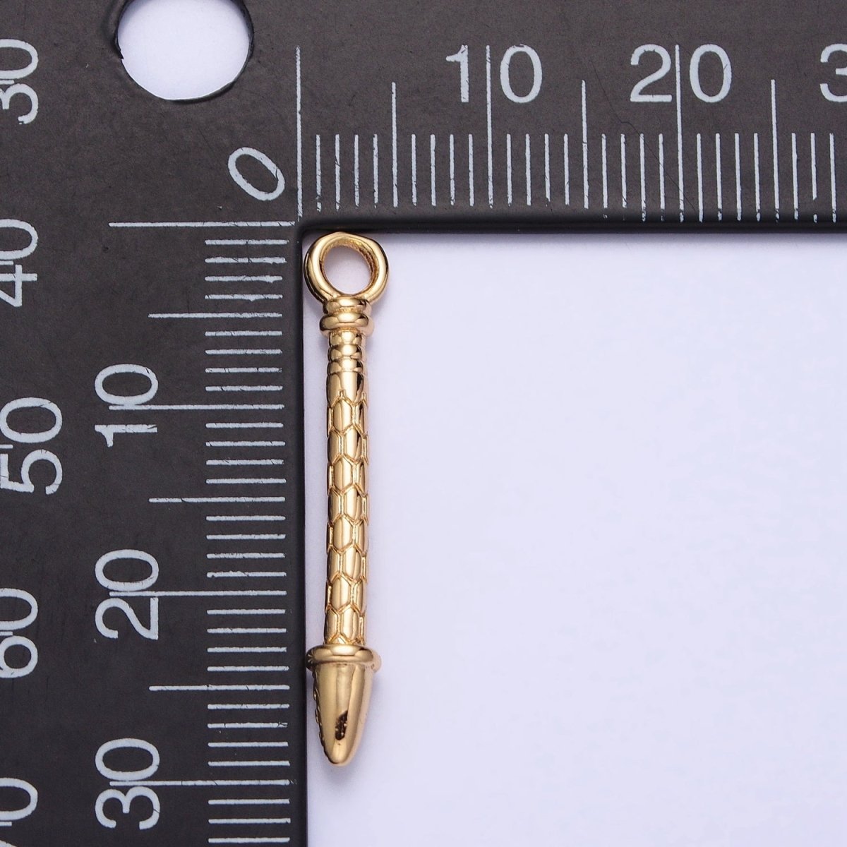 Gold, Silver Hexagonal Textured Micro Paved CZ Arrow Add-On Charm | AC681 AC682