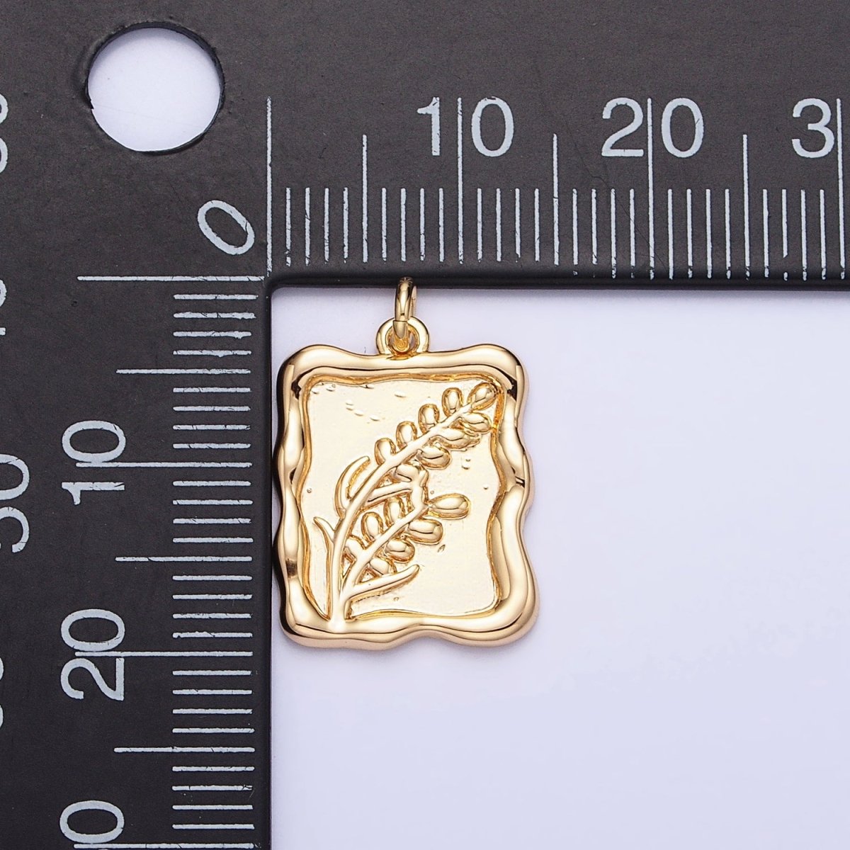 Gold, Silver Lavender Gemini Birth Flower Personalized Rectangular Square Charm | AC775 AC776