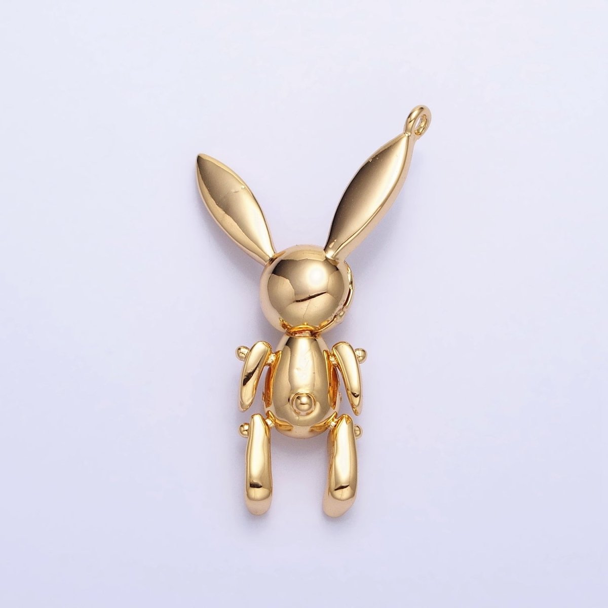 Gold, Silver Line-Textured Pose Bunny Rabbit Add-On Charm | AC937 AC938