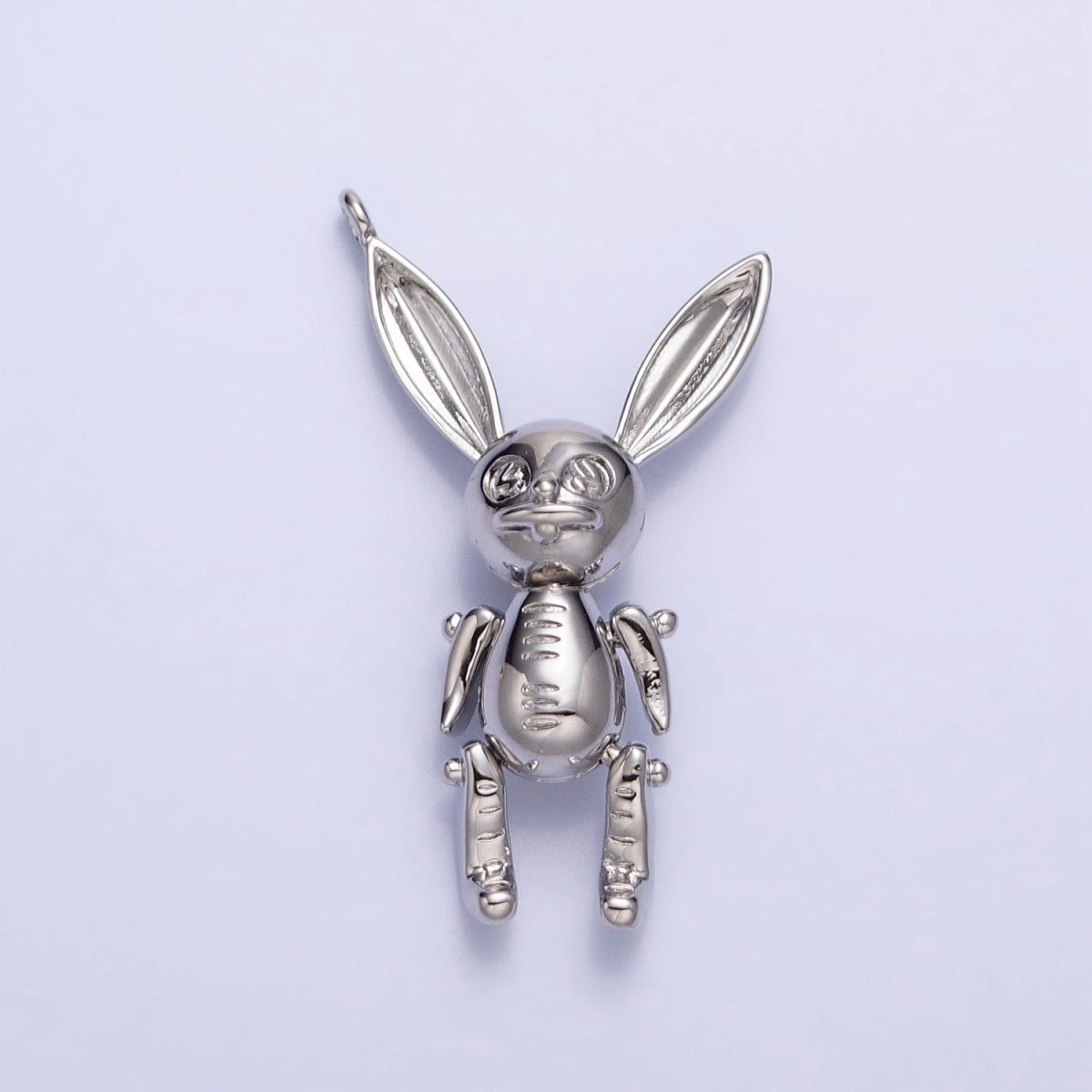 Gold, Silver Line-Textured Pose Bunny Rabbit Add-On Charm | AC937 AC938