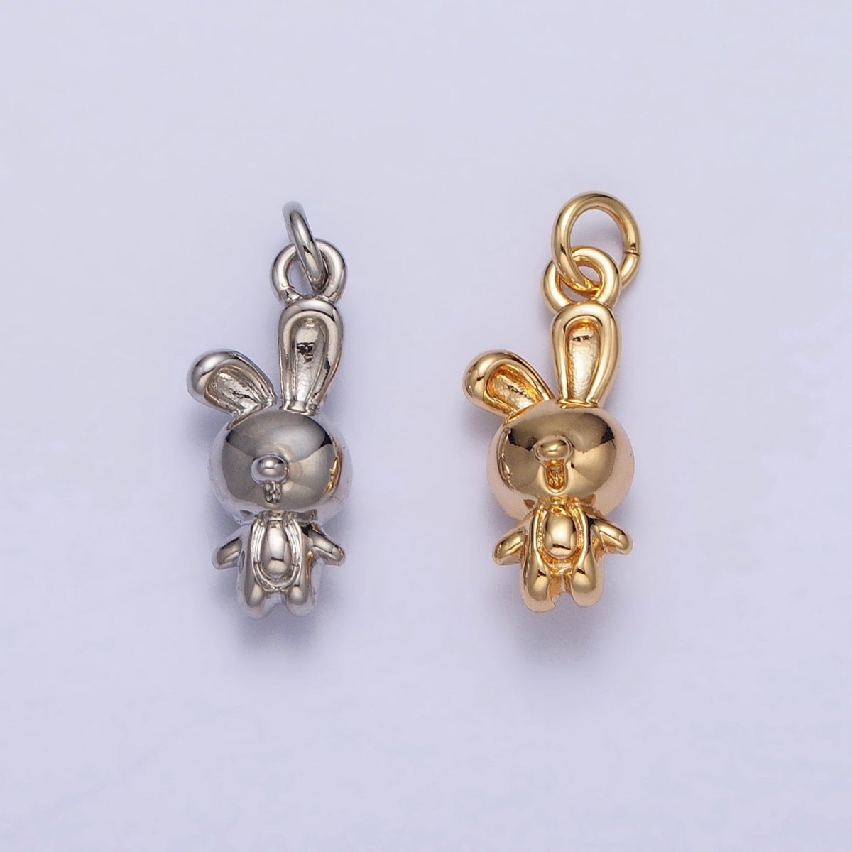 Gold, Silver Little Bunny Rabbit 16.5mm Add-On Animal Charm | AC-185 AC-446