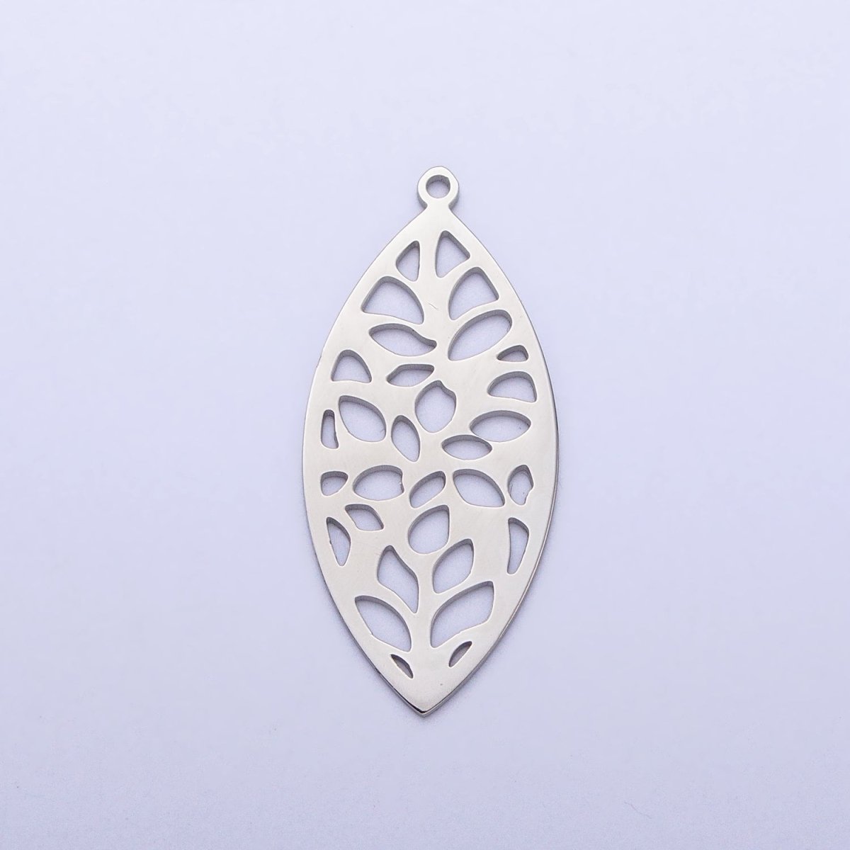 Gold, Silver Marquise-Shaped Open Abstract Geometric Charm in Gold & Silver | P-899