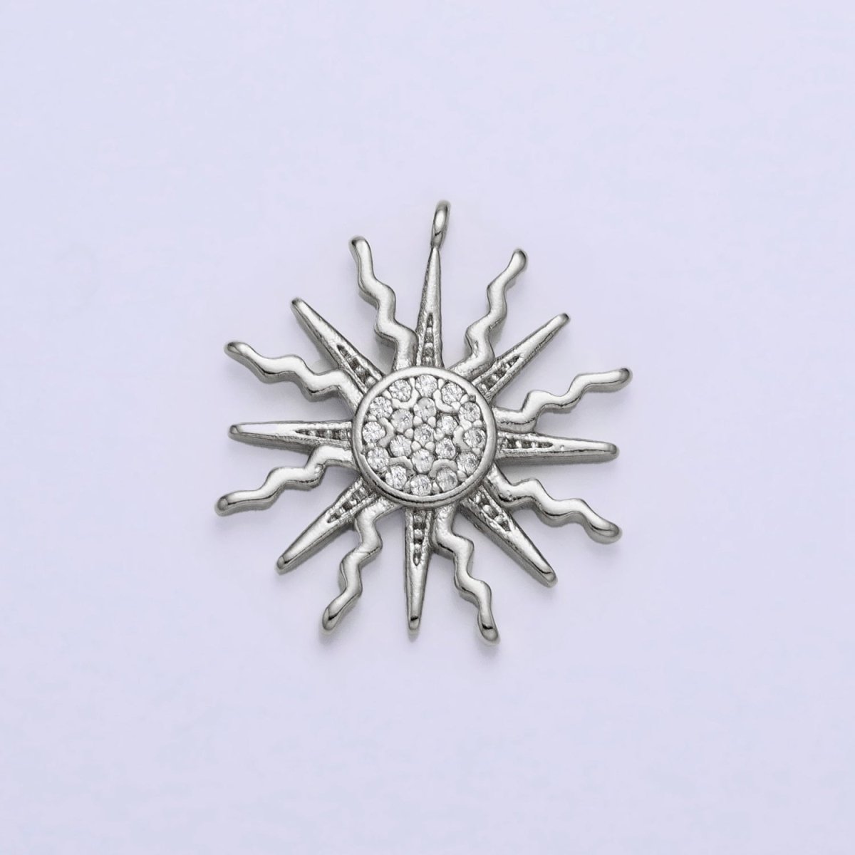 Gold, Silver Micro Paved CZ Celestial Sun Ray Add-On Charm | AC685 AC686