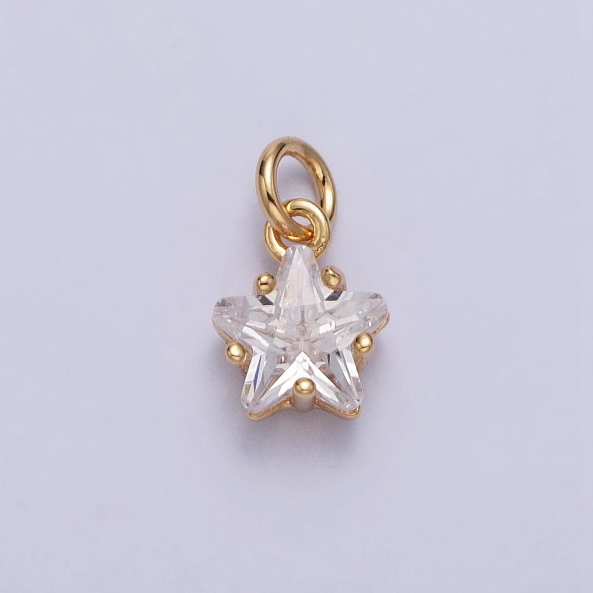 Gold, Silver Mini Celestial Star Clear CZ Cubic Zirconia Add-On Charm | AC237 AC238