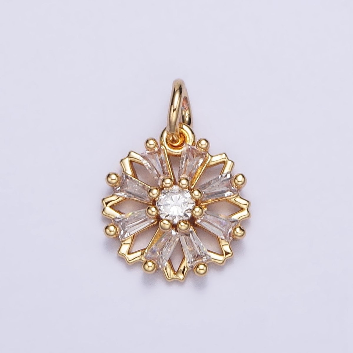 Gold, Silver Nature Flower Baguette Add-On Charm | AC701 AC702