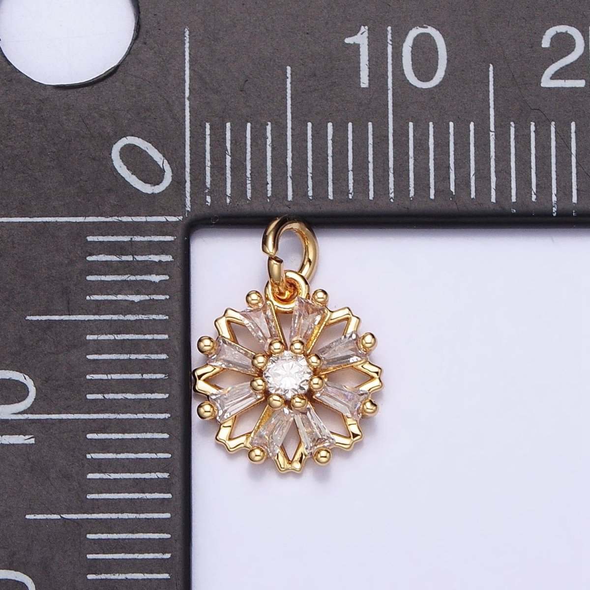 Gold, Silver Nature Flower Baguette Add-On Charm | AC701 AC702