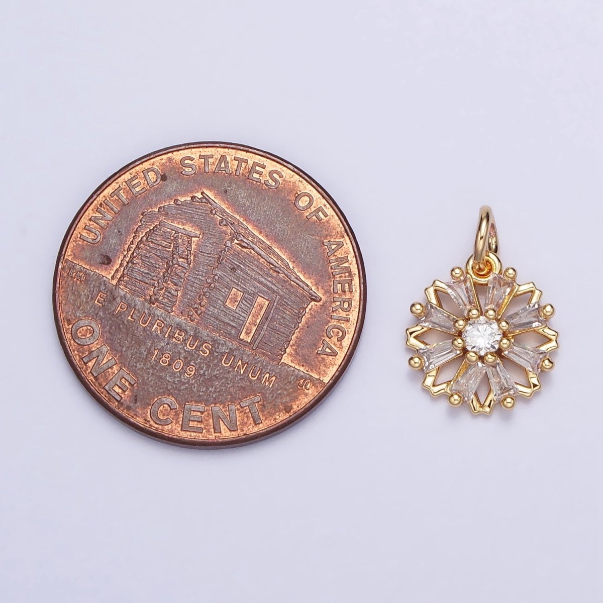 Gold, Silver Nature Flower Baguette Add-On Charm | AC701 AC702