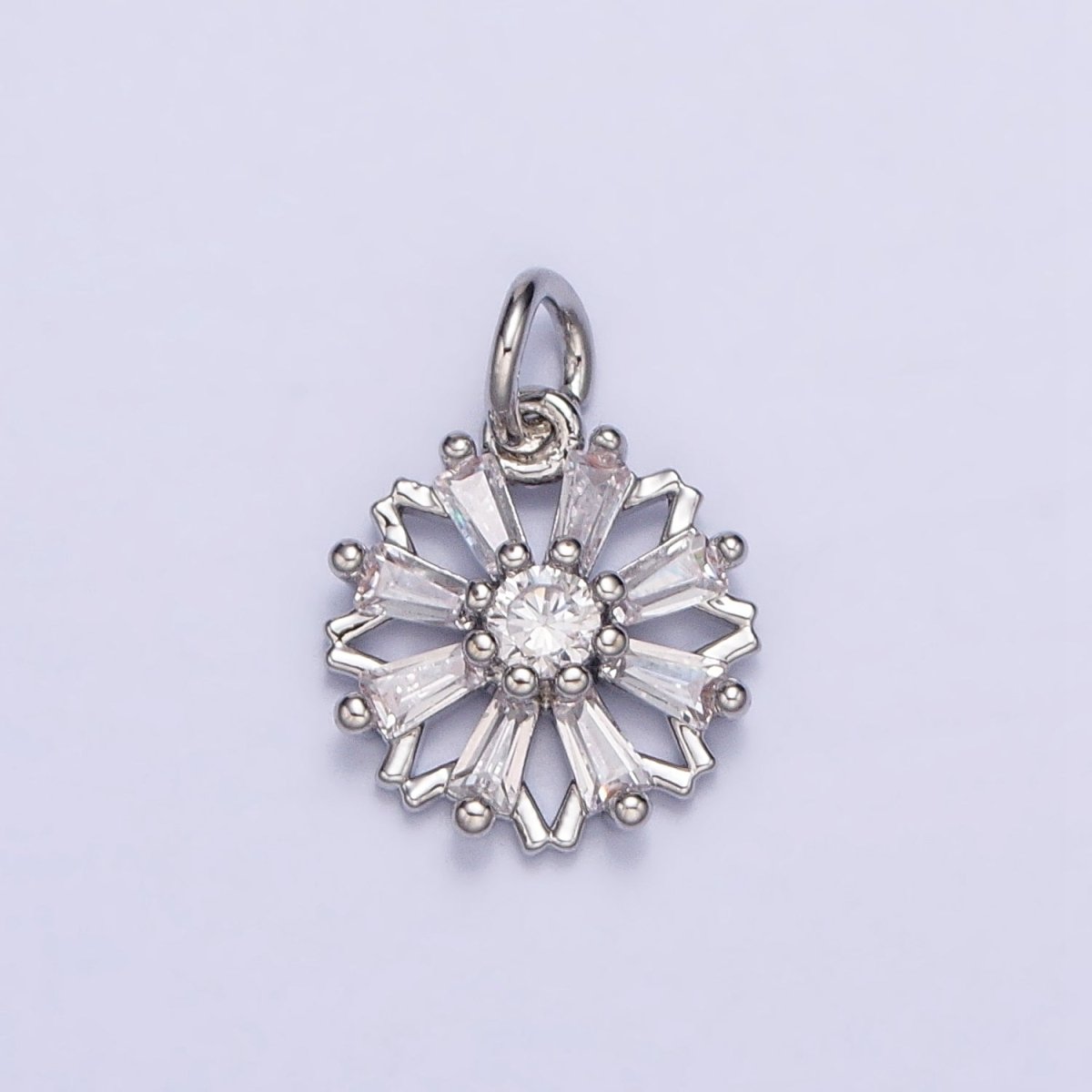 Gold, Silver Nature Flower Baguette Add-On Charm | AC701 AC702