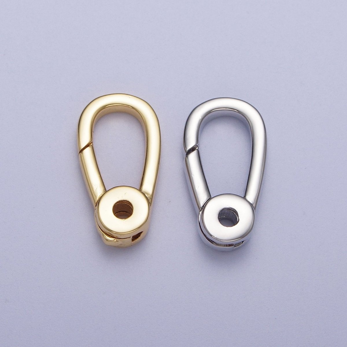 Gold / Silver Push Gate Ring , Charm Enhancer Link, Jewelry Closure Wholesale Supply | K-048 K-050