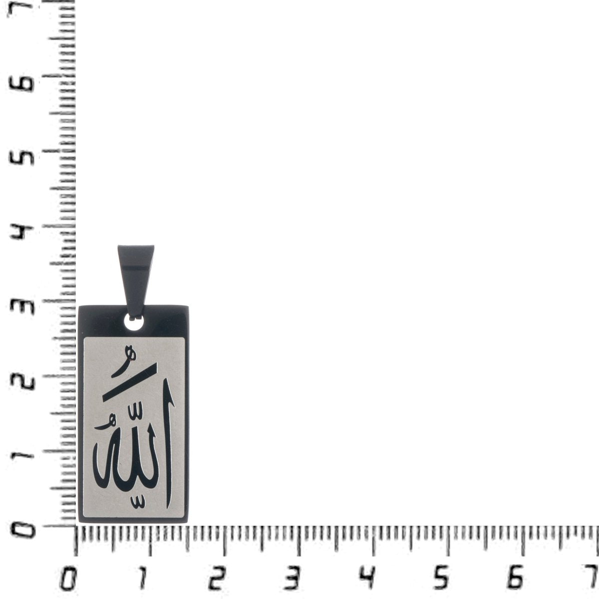 Gold, Silver Rectangular Allah Pendant Bar Frame Arabic Word Charm carved Charm for Men Necklace Jewelry Making Religious Necklace Supply J-477