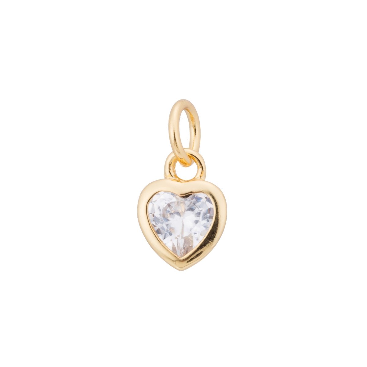 Gold / Silver / Rose Gold Filled Heart Diamond, Cute Love, Dangle Charm, Modern Craft Gift Cubic Zirconia Bracelet Charm Bead Findings Pendant For Jewelry Making | E-230 E-232