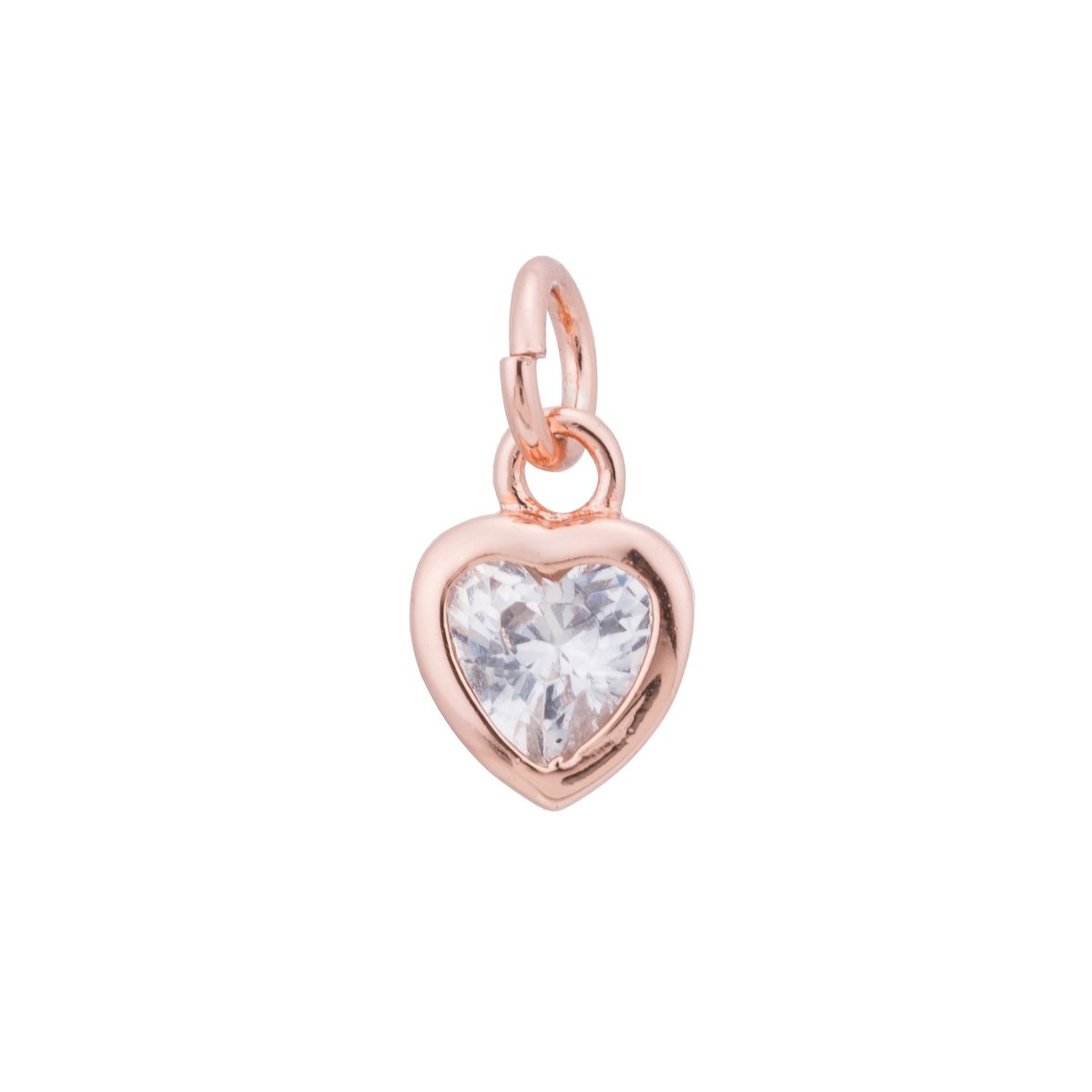 Gold / Silver / Rose Gold Filled Heart Diamond, Cute Love, Dangle Charm, Modern Craft Gift Cubic Zirconia Bracelet Charm Bead Findings Pendant For Jewelry Making | E-230 E-232