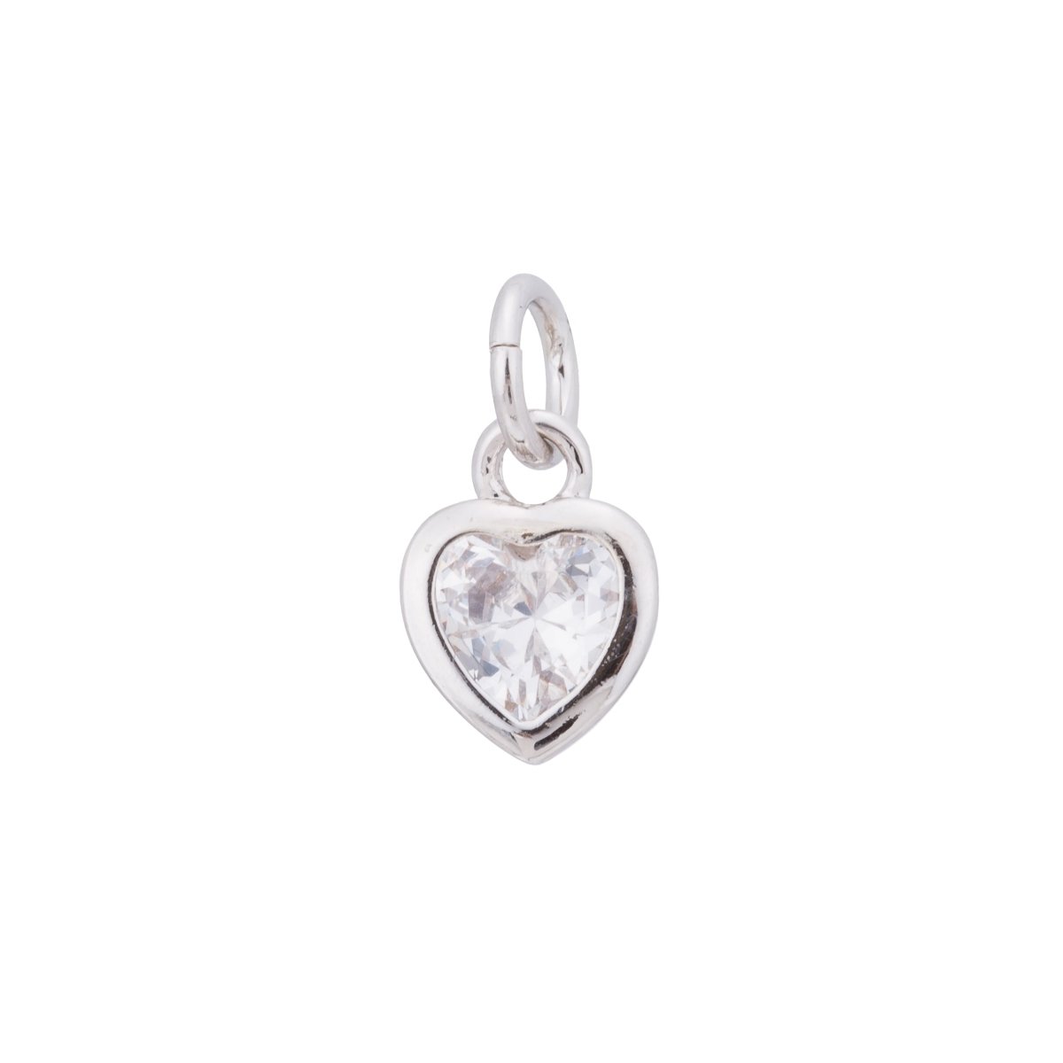 Gold / Silver / Rose Gold Filled Heart Diamond, Cute Love, Dangle Charm, Modern Craft Gift Cubic Zirconia Bracelet Charm Bead Findings Pendant For Jewelry Making | E-230 E-232