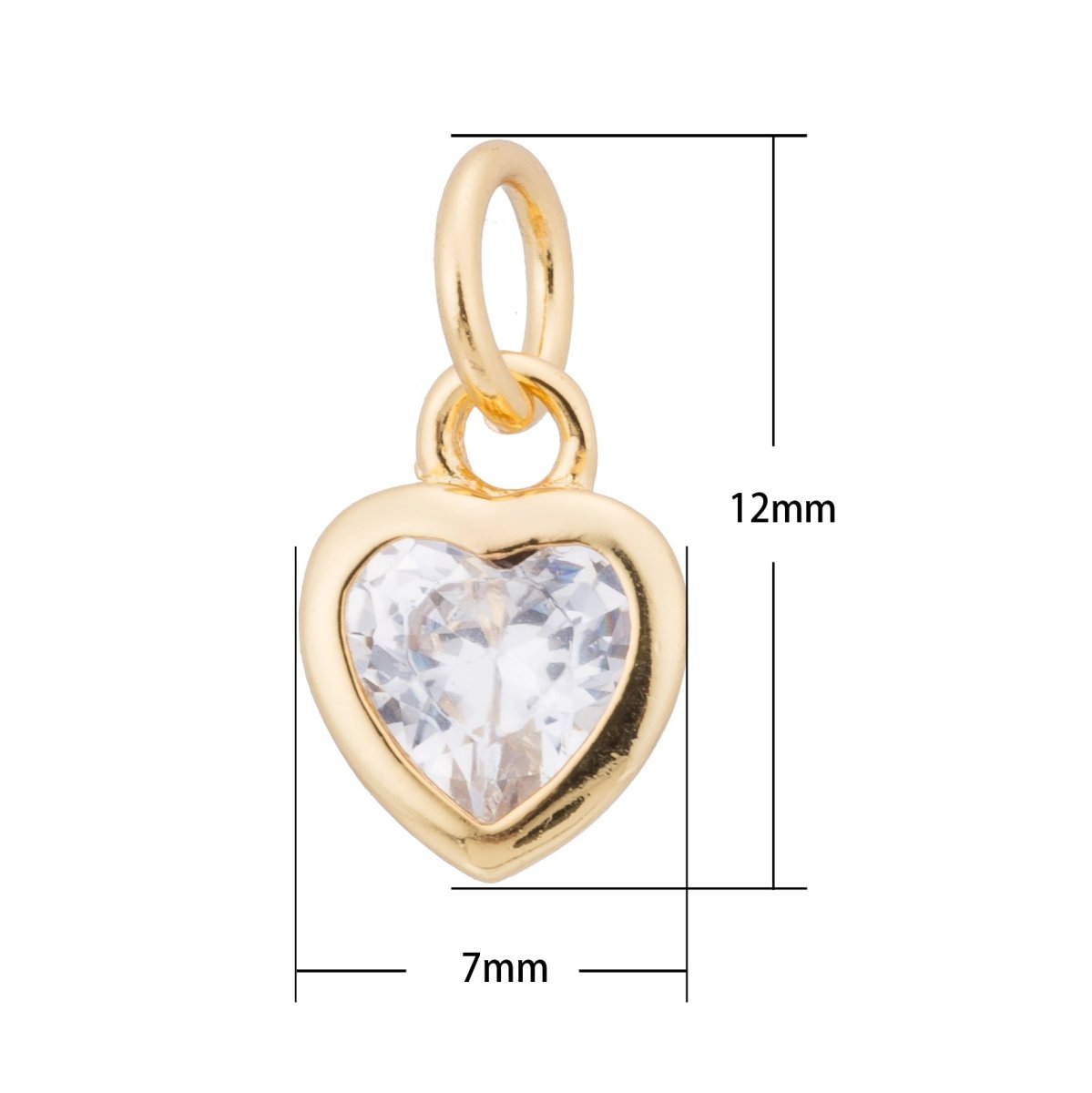 Gold / Silver / Rose Gold Filled Heart Diamond, Cute Love, Dangle Charm, Modern Craft Gift Cubic Zirconia Bracelet Charm Bead Findings Pendant For Jewelry Making | E-230 E-232