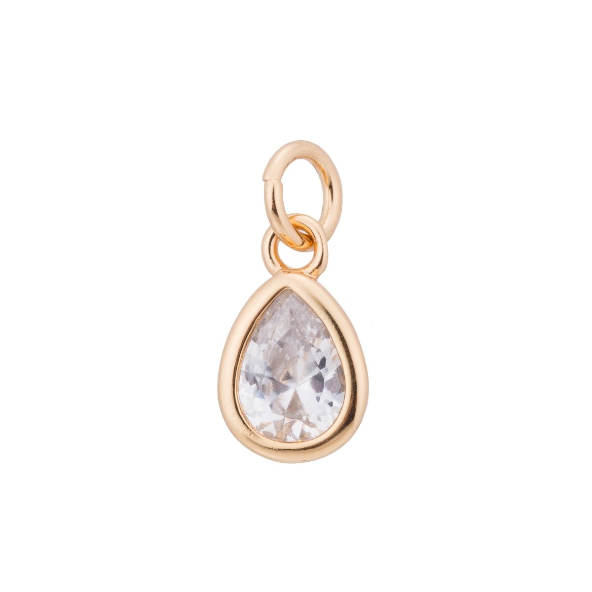 Gold / Silver / Rose Gold Pear Shaped, Tear Drop, Dangle Charm Modern Women DIY Craft Cubic Zirconia Bracelet Charm Bead Findings Pendant For Jewelry Making C-180