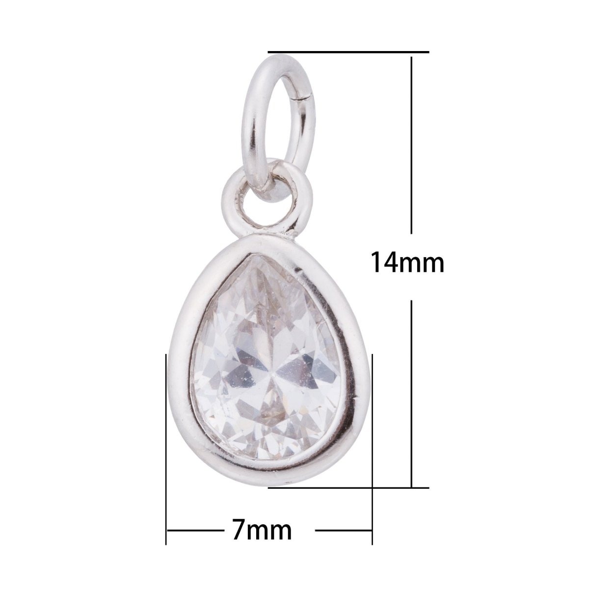 Gold / Silver / Rose Gold Pear Shaped, Tear Drop, Dangle Charm Modern Women DIY Craft Cubic Zirconia Bracelet Charm Bead Findings Pendant For Jewelry Making C-180