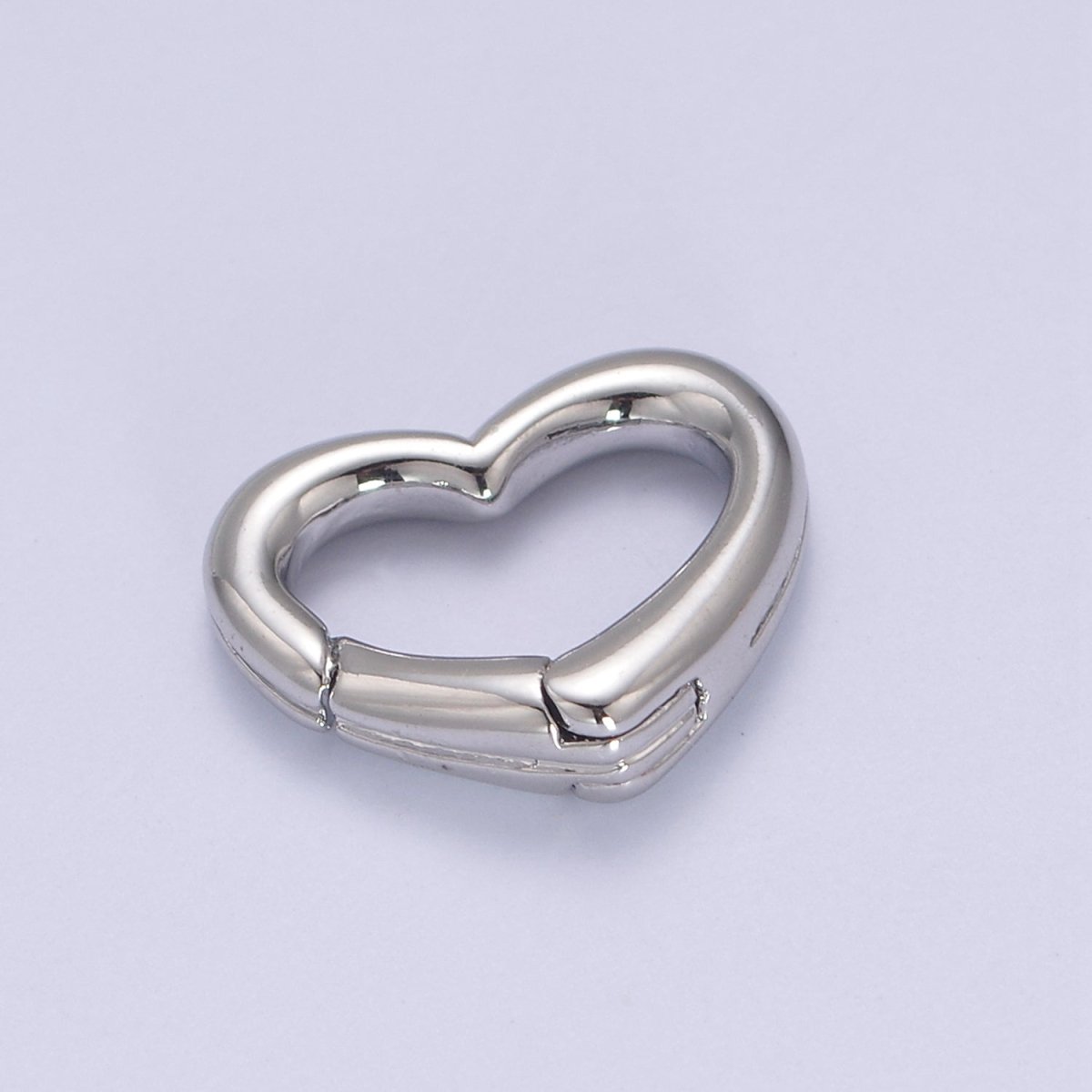 Gold Silver Spring Gate Ring  Heart Clasp, Push Clip Clasp, Spring Gate for Jewelry Making L-660 L-661