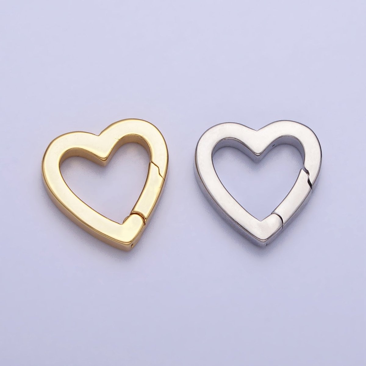 Gold Silver Spring Gate Ring Heart Clasp, Push Clip Clasp, Spring Gate for Jewelry Making Z-309 Z-310
