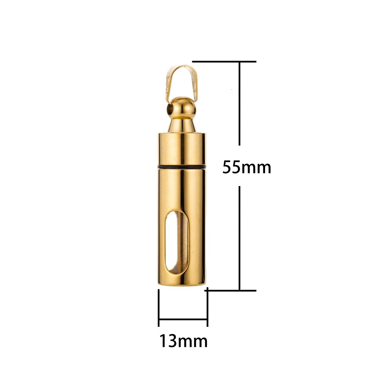 Gold Silver Stainless Steel Glass Container Tube Urn Keepsake Cremation Ashes For Memorial Pendant Jewelry Supplies J-561
