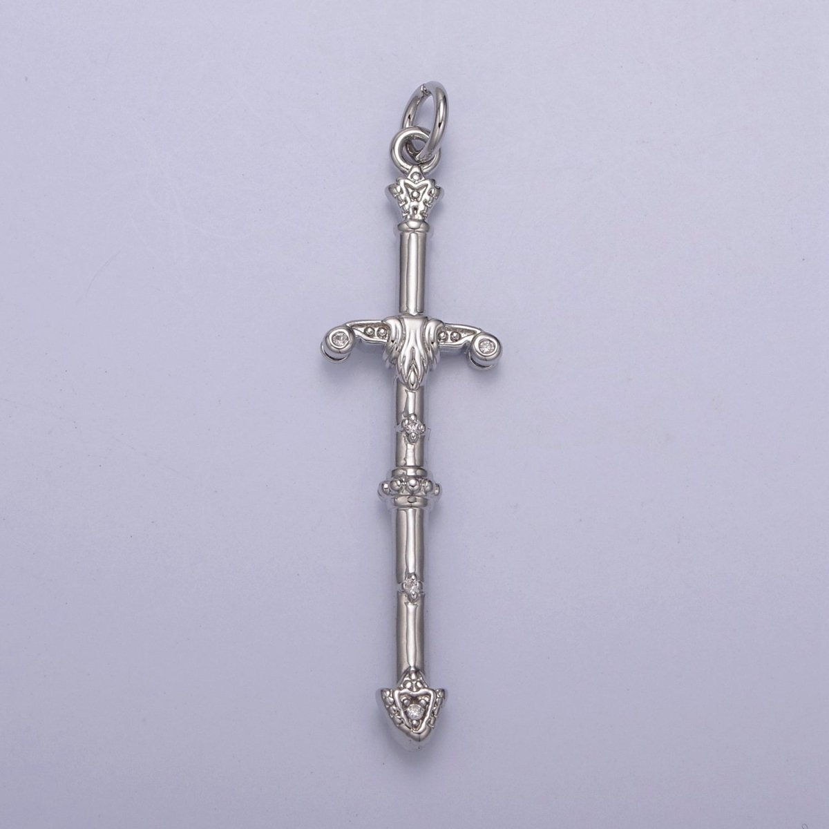 Gold / Silver Sword Charm Pendant, Large Sword Charm Pendant N-838 N-839